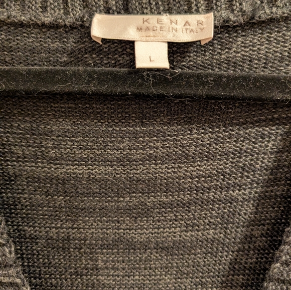 Kenar Charcoal Knit Sweater Dress Wool Blend Large - Picture 4 of 7